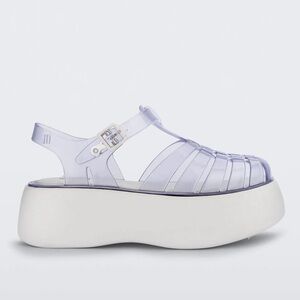 Melissa Platform Possession Jelly Sandals in White. Size 6.